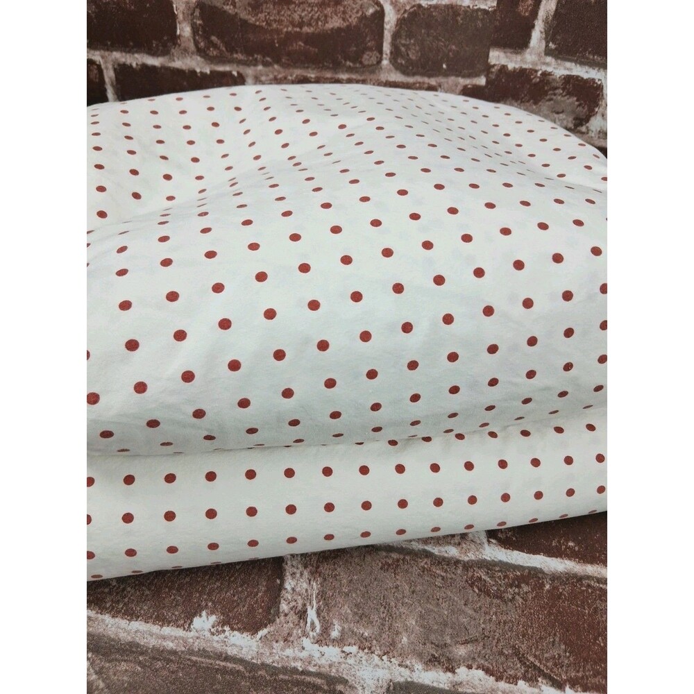LAUREN RALPH LAUREN Red Polka Dot DESIGNER QUEEN Fitted & Flat Sheet 100% Cotton